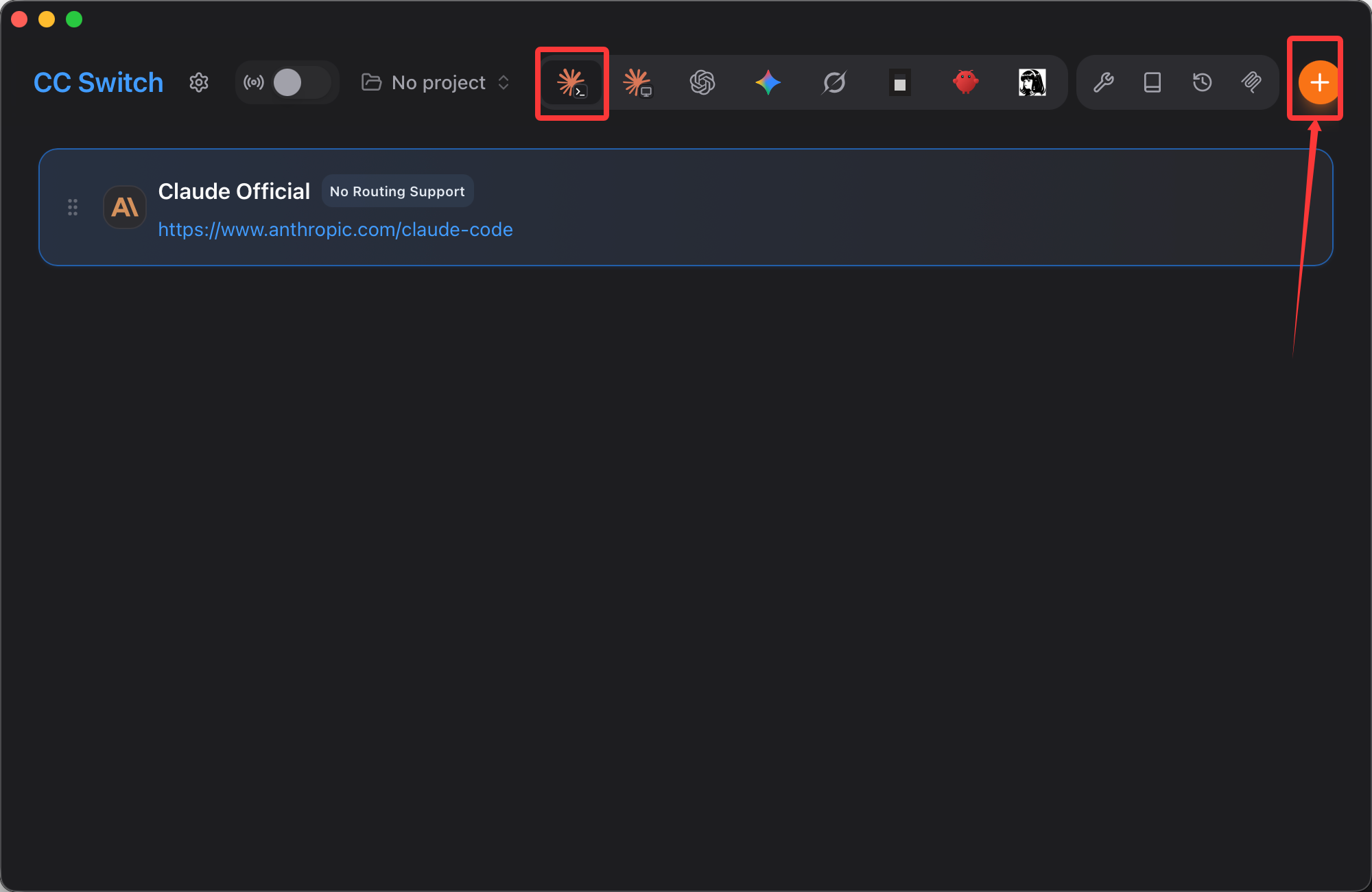 CC Switch Claude Code tab